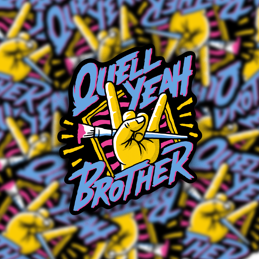 Quell Yeah sticker — detail view